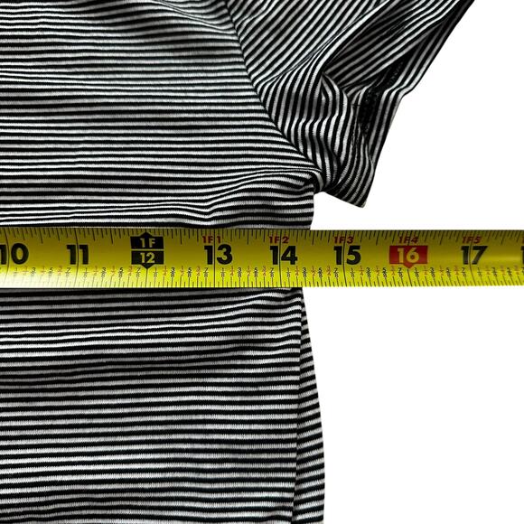 Rolla Coster Black/White Stripe Elastic Waist Romper Women's Size Medium 23-11-2 - Picture 6 of 7